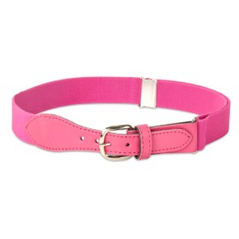 Kids Elastic Adjustable Strech Belt with Leather Closure - Fuschia