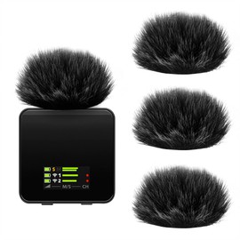 Geekria for Creators Furry Windscreen Compatible with Rode Wireless GO Gen 3 III, GO 2, PRO, ME Mic DeadCat Wind Cover Muff, Fluff Cover Windshield, Wind Noise Reduction (Black / 4 Pack)