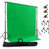LIVUCEE 2 in 1 Green Backdrop Stand Kit, 6.5x6.5 ft