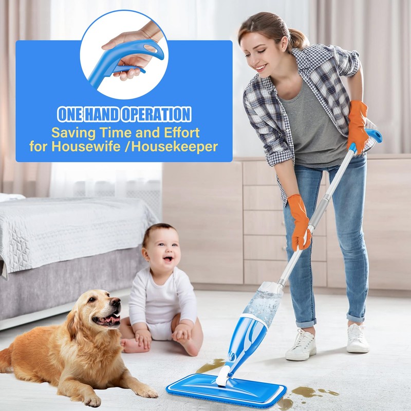 Spray Mop for Hardwood Floors Cleaning: Microfiber Wet Dry Floor