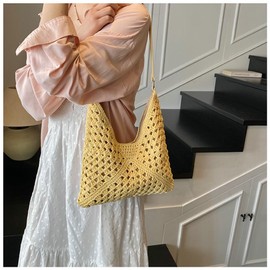 Bohemia Beach Bag Women Macrame Shoulder Tote Bags Crossbody Purse Underarm Travel Summer Knitted Handbag Hobo Bags 2025