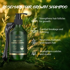 POP MODERN.C Rosemary Shampoo with Biotin Tea Tree, Hair Growth & Anti Hair Loss, Cleanse Moisturize Hair and Keep Scalp Health, Stimulate & Revive Follicles, Rich in Natural Nutrients for Men Women, 300ml