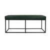 HomePop Theodore Decorative Bench with Metal Base, Deep Forest Green