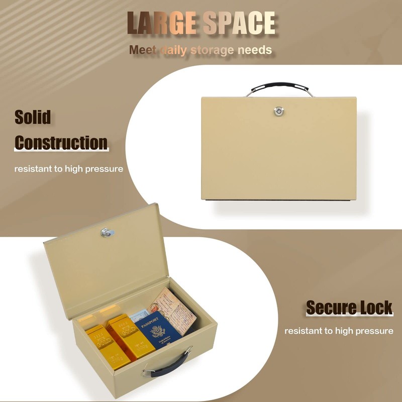 xydled Fire Resistant Safe Fire Safe Box with Key Lock