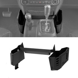 SHEAM Metal Gear Shift Organizer Tray Compatible with 2011-2017 Jeep Wrangler JK/JKU, Sturdy Center Console Shifter Side Tray Storage Box Interior Accessories (Not for JL/JLU)