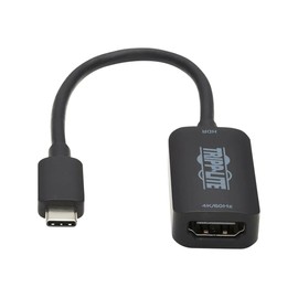 Tripp Lite Eaton Series U444-06N-HDR-B USB-C to HDMI Adapter Cable, 6 in, 4K 60Hz HDR, Thunderbolt 3 USB-C to HDMI Female Converter, Black, Cloud Care Pre-Configured Bundle Eligible (1 Pack)