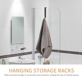 DOITOOL Double Side Shower Glass Door Hooks, Extended Shower Hooks Over Door Hooks for Bathroom, Frameless Glass Shower Door Hook, Towel Hooks Over Glass Shower Door (Black)