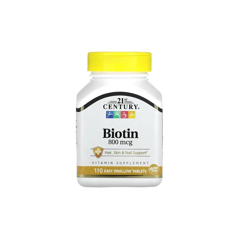 21st Century Biotina 110 Comprimidos Fáciles De Ingerir Sin Sabor