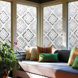 Kromapolis Window Privacy Film Frosted Glass Window Film, Static Cling Door Decorative Film, Opaque Glass Stickers Non-Adhesive UV Blocking Coverings for Bathroom Home Office (17.5 x 78.7 inch)