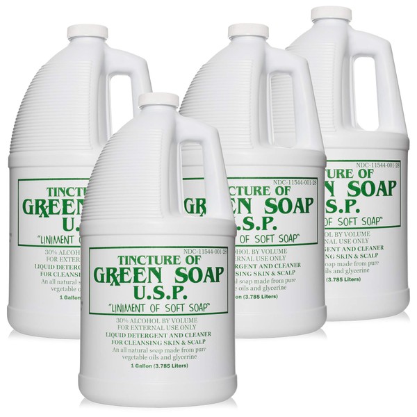 COSCO Tincture of Green Soap U.S.P. Medical Tattoo Cleanser -Four 1 Gallon Jugs