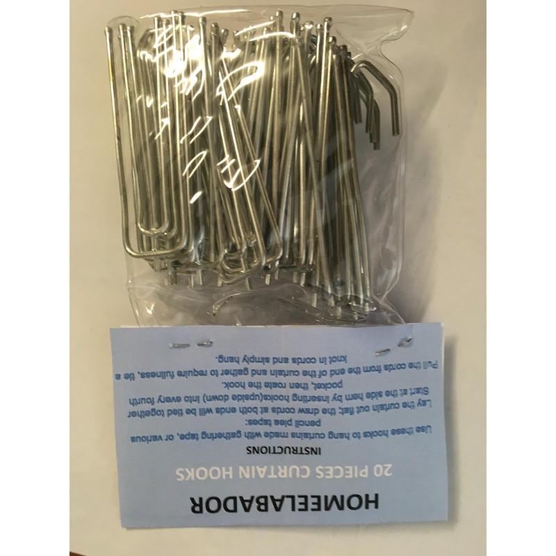 Pack of 20 Metal Deep Pinch Pleat Prong Curtain Hooks