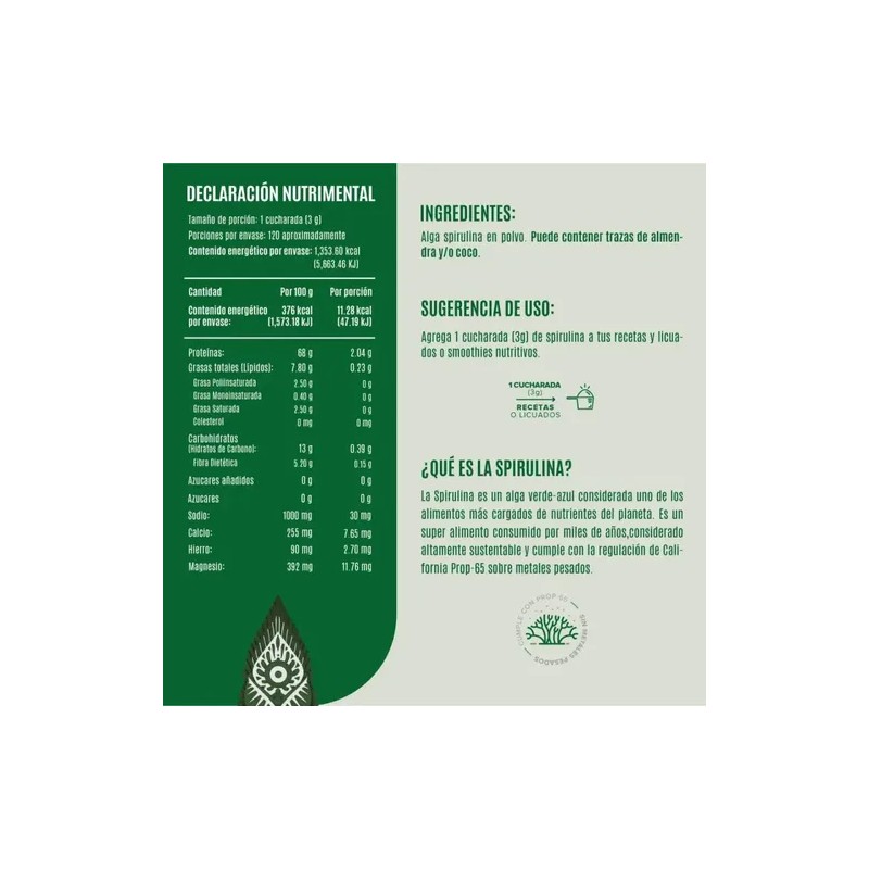 Suplemento Fitness Birdman Espirulina 360 G Sp360