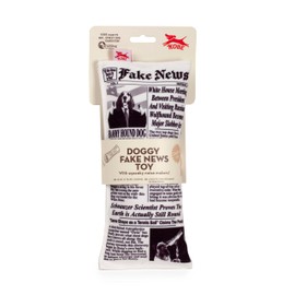 Kikkerland Kobe Fake News Newspaper Print Canvas Squeaker Novelty Dog Toy for Small, Medium, Large Dogs