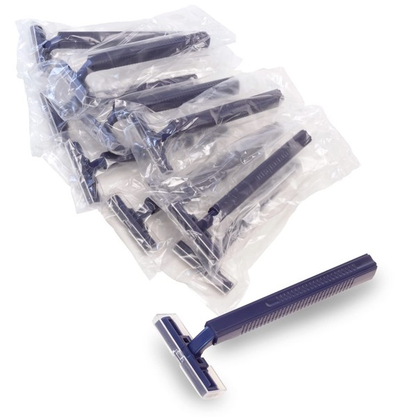 Freshscent (144 Pack) Individually Wrapped Twin Blade Razors with Clear Safety Cap, Disposable, Bulk Packed, Sold by the Case, unisex