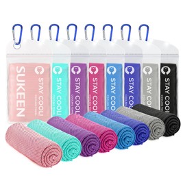 Sukeen Cooling Towel (40"x12"), Ice Towel Sets,Soft Breathable Chilly Towel,Microfiber Towel for Yoga,Sport,Running,Gym,Workout,Camping,Fitness,Workout & More Activities, 8 Pack