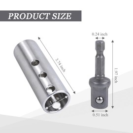 Ongfuwu Stainless Steel Trailer Jack Drill Adapter, Top Wind Trailer Jack Crank Handle Cordless Drill Adapters with a 1/2 Inch Socket Adapter Bit, Compatible with 1 Inch Jacks Drive Shaft