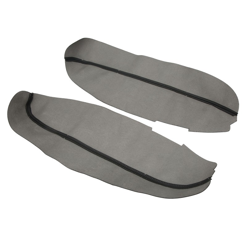 2pcs Front Door Panel Armrest Cover Black Artificial Leather Replacement