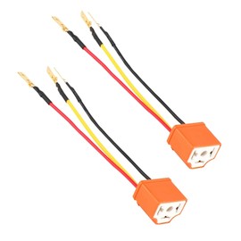 2PCS H4 HB2 9003 Wiring Harness Headlight Socket, 16AWG Headlight Connector, Pigtail Socket Wiring Harness Female Plug, Fog Light Accessories (Orange)