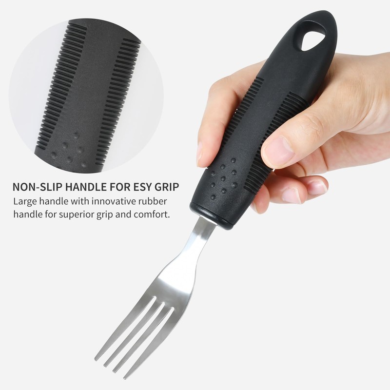 Extra Wide Handles Easy Grip Cutlery Set of 4 Disability