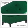 Adeco Rectangular Storage Ottoman, Velvet Tufted End of Bed Bench