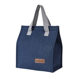 Sizkii Reusable Lunch Bag, Portable Insulated Leakproof Lunchbox Bag, Lunch Box Tote Bag Food Storage Containers Cooler Bag Bento Box Picnic Lunch Bag for Work/School/Travel/Picnic (Navy Blue)