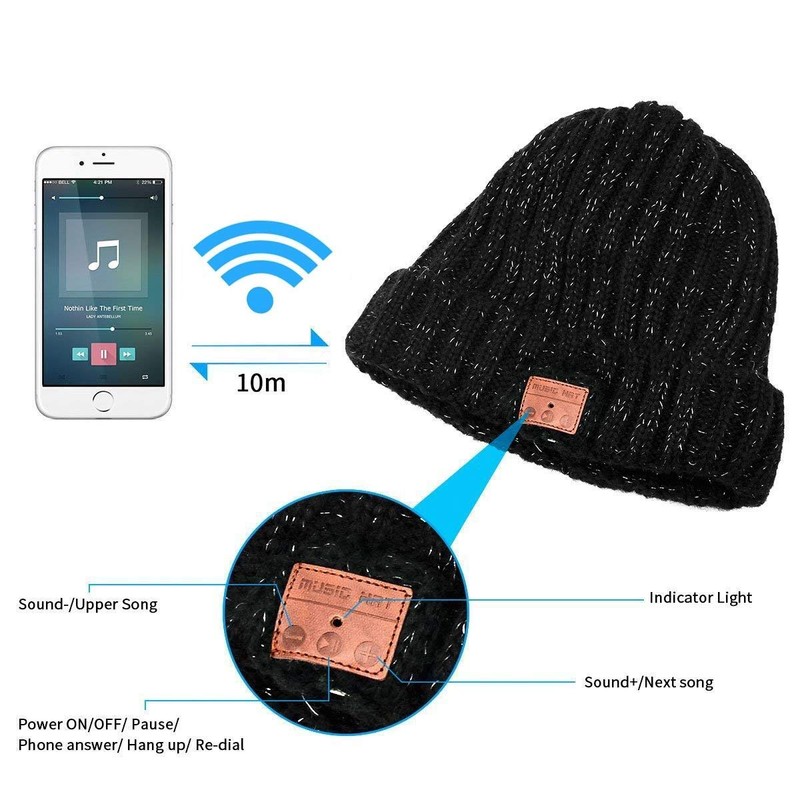 Bluetooth Beanie Hat, Gifts for Women with Wireless Bluetooth 5.0
