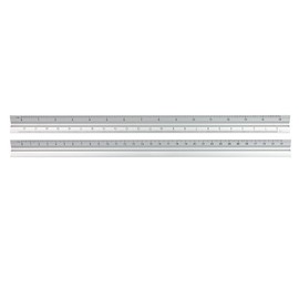 eBuyGB Triangular Scale Ruler, 30 cm, Scales: 1: 100, 1:75, 1:50, 1:25, 1:20, Aluminium, Silver