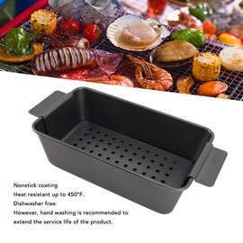 Fockety Non Stick Meatloaf Pan with Drain Tray, Heavy Duty Carbon Steel Pan, Heat Conductivity, Dishwasher, Oven Baking, Baking Loaf Pan, Meat Loaf for Baking