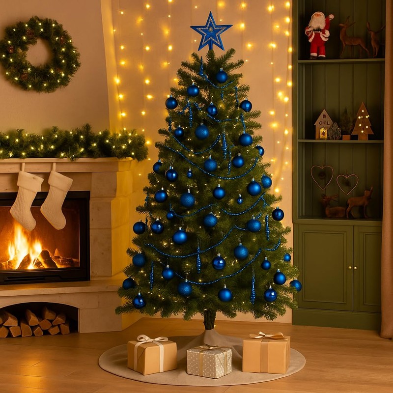 HEITMANN DECO - Addobbi per albero di Natale, colore blu,