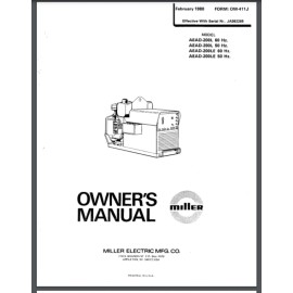 Miller AEAD-200 200E 200L 200LE Welder Owner & Parts Manual 1980 COMB BOUND