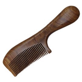Healvian Wooden Hair Comb with Round Handle Durable Smooth Comb for Women Lightweight Design for Home and Travel Small and Large