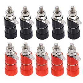10 x 4 mm Banana Socket Black Red Binding Post Nut Banana Plug Jack Connector Nickel / Banana Coupling Banana Coupling