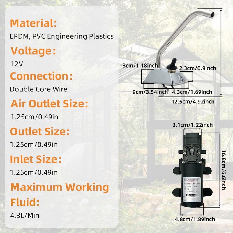Riloer Water Pump, 12V Pump DC Self-Priming Water Pump High