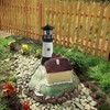 Syfunlv Solar Lighthouse Ornament Solar Revolving LED Lighthouse 10.6 x