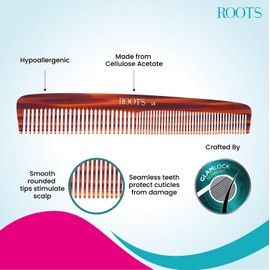 Roots - Brown Combs For Hair - Dressing Comb - Thin And Wide tooth Comb