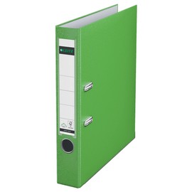 Leitz 180° Folder, Plastic, the Original, DIN A4 Lever Arch File, 5.2 cm, Slim, with Polypropylene Laminated Cover, 180° Mechanism, Highest Stability, Light Green, 10155050