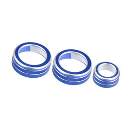 TUCKBOLD 3pcs Air Conditioner Knob Ring Covers Volume Knob Control Knob Button Cover Trim for Honda CRV 2017 2018 2019 2020 2021 Blue Automotive Parts
