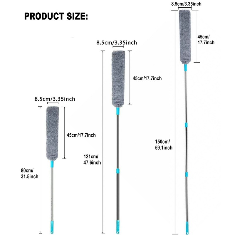 Retractable Gap Dust Clean Under Appliance Microfiber Duster Dust Cleaning