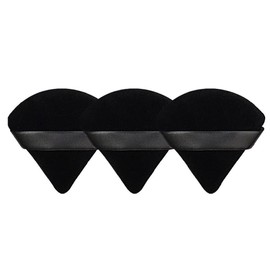 INF Triangular Powder Puff, Pack of 3 Sponge Powder Puff for Loose Powder or Foundation (Black)