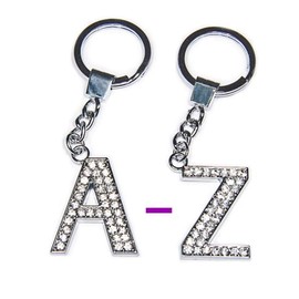 SKS Diamante Bling Crystal Alphabet Letter Key Ring Key Chain Gift Idea (M)