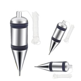 Plumb Bob with Cord, 300 g Large Plumb Bound, A3 Chromed Steel, Portable Design, Magnetic Wire Hammer, 3 m Cord Ideal for Precise Alignment and Construction Work