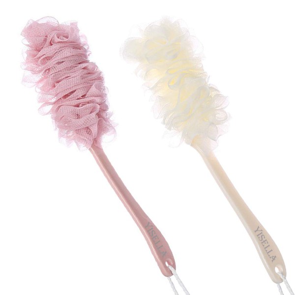 Back Brush Long Handle for Shower Sponges for Women,Back Shower Scrubber Loofah On A Stick Lufa with Long Handle
