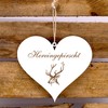 Door Sign Heart Stalking Deer 13 x 12 cm