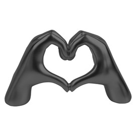 Rideco Heart Hands Sculpture Nordic Minimalist Style Resin Crafts Love Jewelry Modern Decor Mothers Day Wedding (Black)