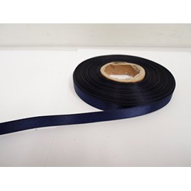 1 roll of 10mm Satin Ribbon x 25 metres Navy Dark Blue Double Sided 10 mm 1cm