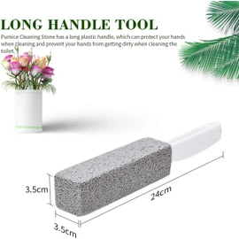 10 Limpieza de Piedra Pómez Bloque para Limpieza de WC Piedra de Limpieza de Pómez Natural Escobilla de Baño de Piedra Pómez con Mango Colgante Limpiador de Inodoro Cepillo para Polvo (Gris y blanco)