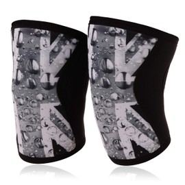 Scorpion Power Lifting Knee Sleeves for Weight Lifting 7mm Neoprene Powerlifting Knee Wraps for CrossFit (Union Jack, Medium)