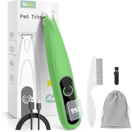 PAPMINI Dog Paw Trimmer with LED Display, 35dB Ultra-Low Noise Paw Trimmer for Dogs, Cordless Dog Clippers for Grooming with LED Light, Type-C Rechargeable Dog Hair Clippers for Paws, Ears, Face, Rump