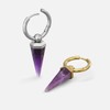 PUNKYOUTH Punk Goth Crystal Spike Hoop Earrings – 925 Silver