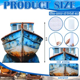 Beeveer 4ft 3D Old Pirate Fishing Boat Cardboard Cutout Stand-up Beach Nautical-Inspired Events Camping-Themed Boat Stand up Photo Props for VBS Vacation Bible School Halloween Party Supplies